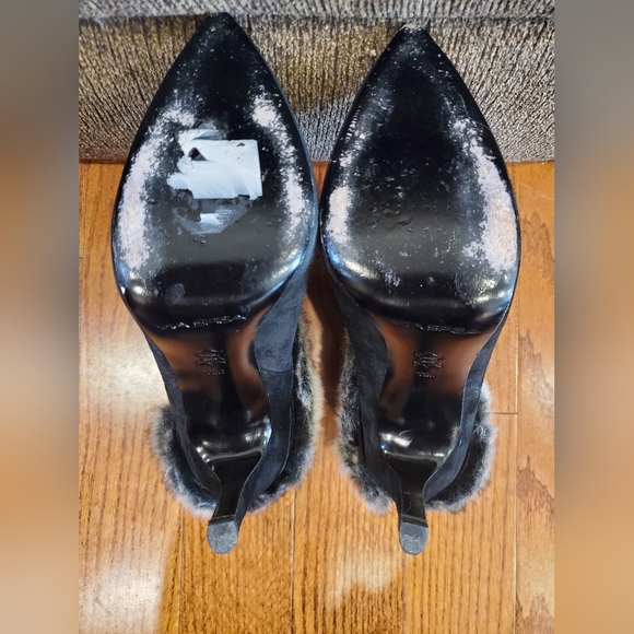 Via Spiga Vero Cucio Faux Fur High Heels Leather Boots Sz 11 - Picture 7 of 11